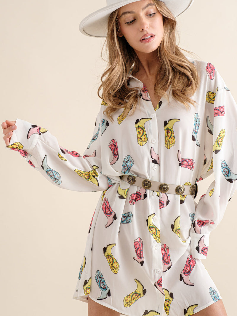 Cowboy Boots Print Dress