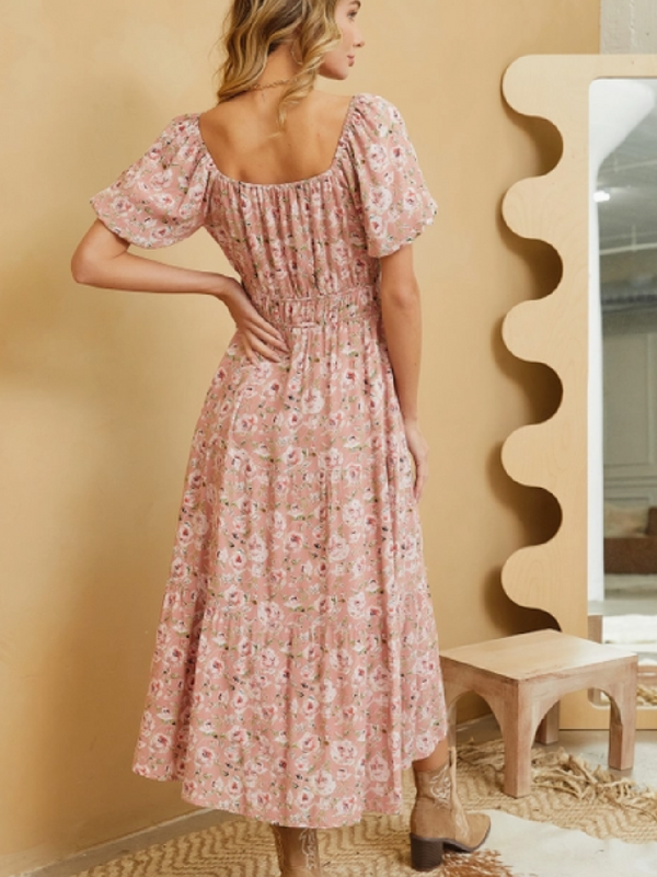 Timeless Floral Print Midi Dress