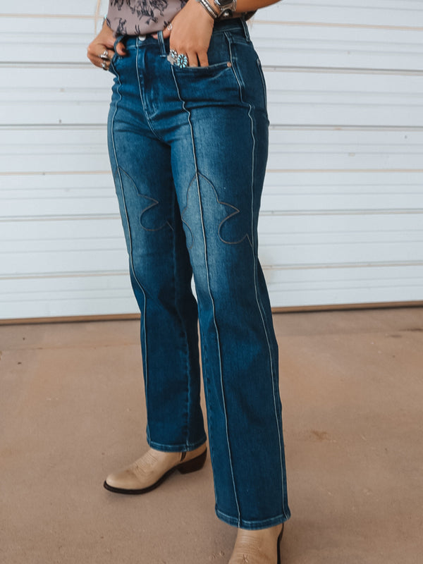 Western Stitching High Waist Judy Blue Jeans - 88841