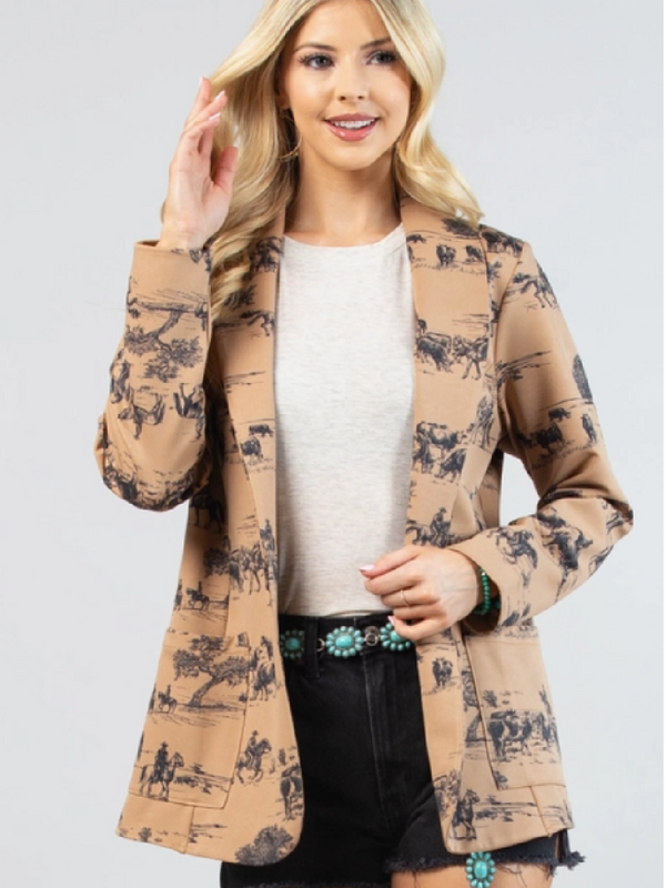 Wild West Print Blazer