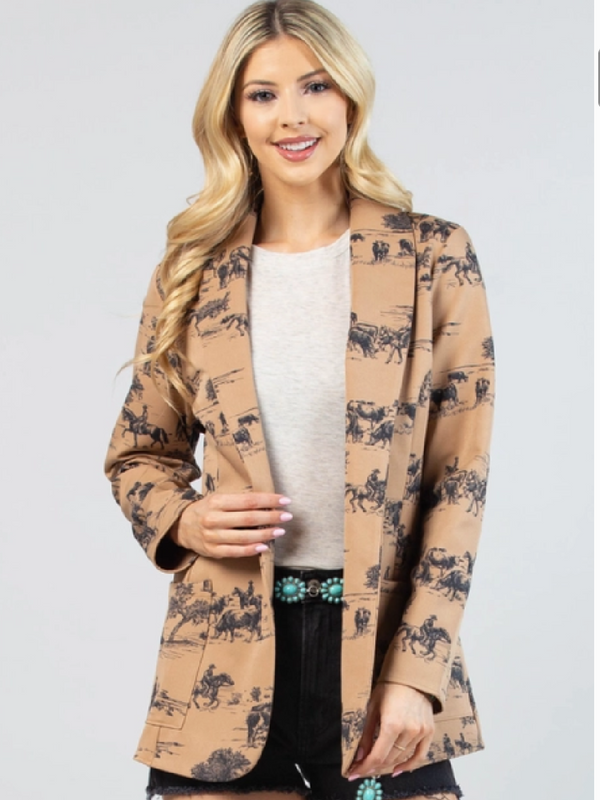 Wild West Print Blazer