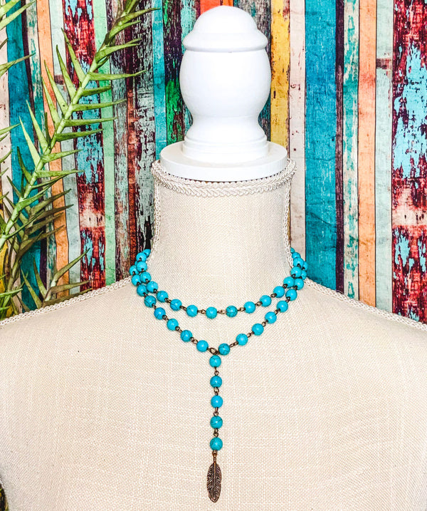 Double Strand Lariat Turquoise Necklace