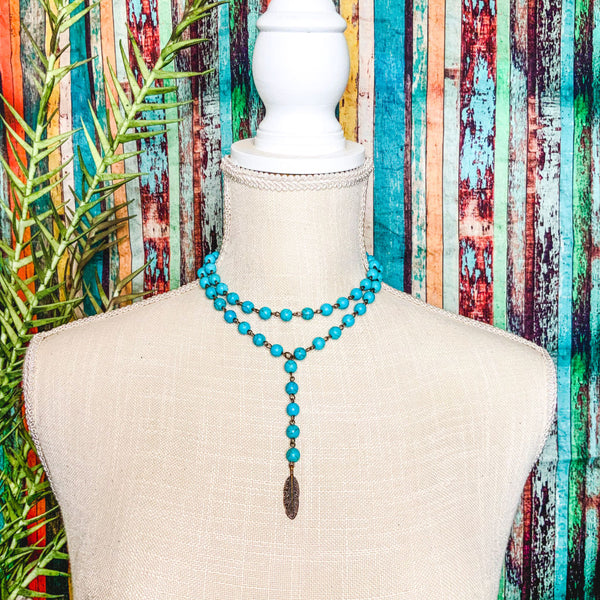 Double Strand Lariat Turquoise Necklace