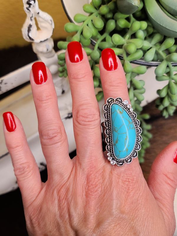 Adjustable Turquoise Ring
