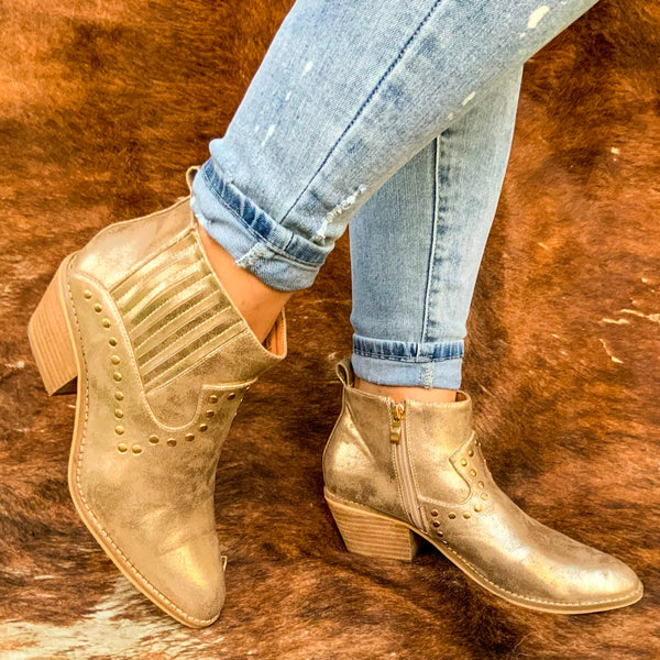 Corkys Gold Ankle Bootie