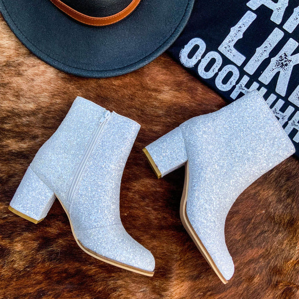 Razzle Dazzle White Booties by Hey Girl Corkys