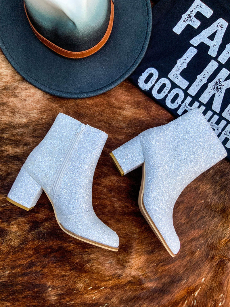 Razzle Dazzle White Booties by Hey Girl Corkys