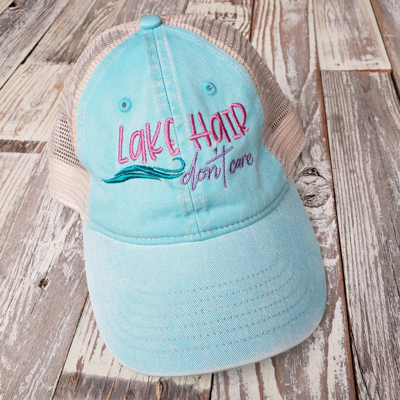 Lake Hair Don't Care Embroidered Trucker Hat